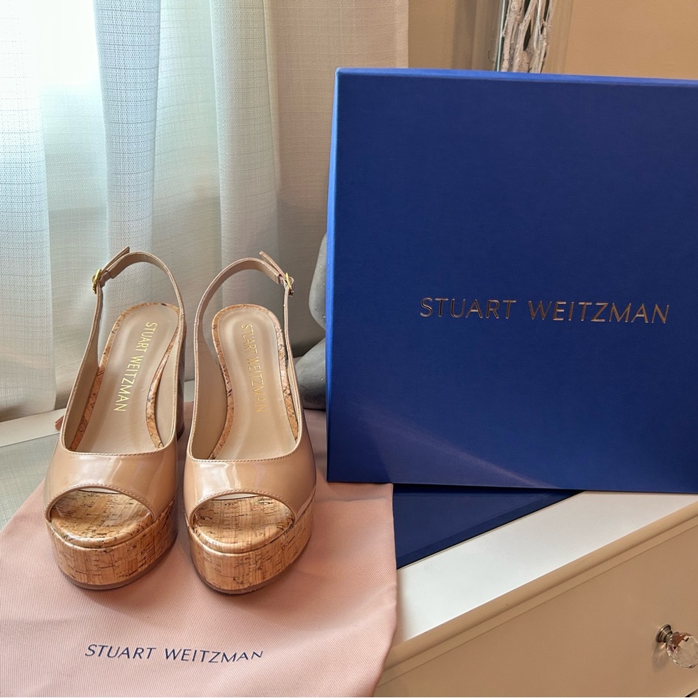 Stuart Weitzman Riveria Cork Wedge Size 9.5 BRAND NEW!